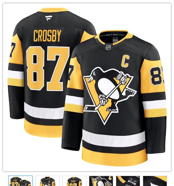 Penguins #87 Sidney Crosby Black Jersey