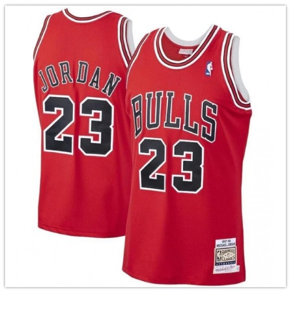 Bulls #23 Michael Jordan Red Throwback Jersey